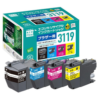 エコリカ リサイクルインクカートリッジ(4色パック) ECI-BR3119-4P