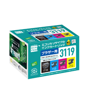 エコリカ リサイクルインクカートリッジ(4色パック) ECI-BR3119-4P-イメージ2