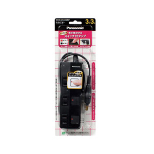 パナソニック スイッチ付タップ(3個口・3m) ザ・タップZ ブラック WHS25339BP-イメージ1