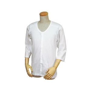 ウエル キルト八分袖前開きシャツ ワンタッチテープ式 紳士用 白 LL FC852NF-256788-イメージ1
