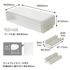 サンコー 光る推し活モニタースタンド ホワイト MSTC25CWH-イメージ2