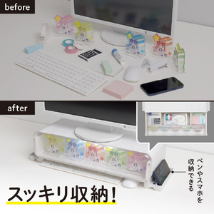 サンコー 光る推し活モニタースタンド ホワイト MSTC25CWH-イメージ8