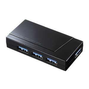 サンワサプライ USB3．2 Gen1 4ポートハブ(4ポート・セルフ/バスパワー両用) ブラック USB-3H418BKN-イメージ1