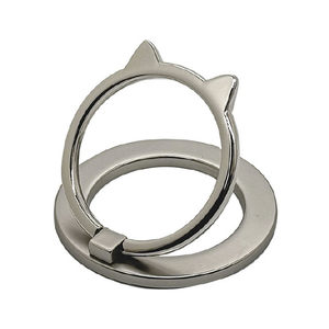 ラスタバナナ MagSafe用 猫型スマホリング 大 シルバー RMRNG03SV-イメージ1