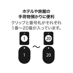 オープン工業 クロークチケット 1～20 黒 20枚 FC87626-BF-150-BK-イメージ2