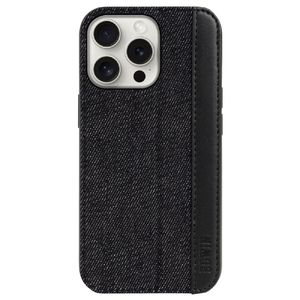 エム・ディー・シー iPhone 16 Pro用スタンド付き背面ケース EDWIN デニム/ブラック MD-75554-2-イメージ1