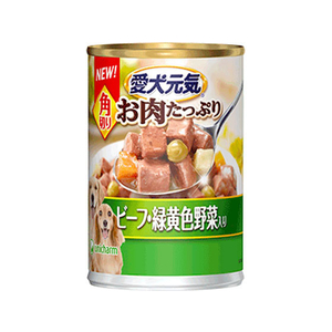 ユニ・チャーム 愛犬元気 缶 角切り ビーフ・緑黄色野菜入り 375g FC32356-イメージ1