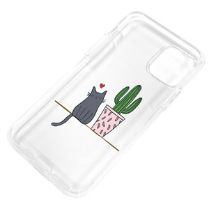 Dparks iPhone 11 Pro Max用ソフトクリアケース サボテンと猫 DS17287I65R-イメージ5