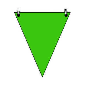 ユニット 三角旗緑無地　ターポリン　３００×２６０ｍｍ 372-63-イメージ1