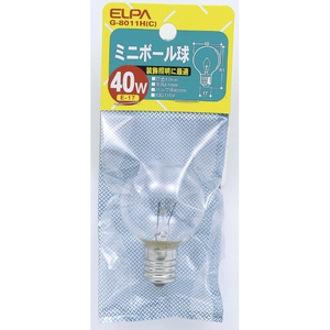 エルパ ミニボール球 E17口金 40W 1個入り クリア G-8011H(C)-イメージ1