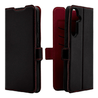 ラスタバナナ Galaxy S24 FE(SCG30)用薄型手帳サイドマグネットケース ブラック×レッド 8458GS24FBSMBKR