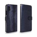 HANSMARE iPhone XS Max用CALF Diary ネイビーブルー HAN14287I65