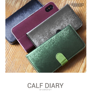 HANSMARE iPhone XS Max用CALF Diary ネイビーブルー HAN14287I65-イメージ2