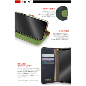 HANSMARE iPhone XS Max用CALF Diary ネイビーブルー HAN14287I65-イメージ4