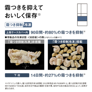 パナソニック 【フレンチドア】650L 6ドア冷凍冷蔵庫 ストーンブラック NR-F65WX3-K-イメージ7