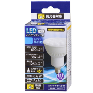 オーム電機 LDR7N-W-E11/D 11 LED電球 E11口金 全光束690lm(6．6W