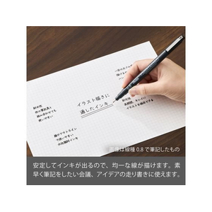 ぺんてる ミリペン ポイントライナー 0.1mm 黒 FCE896H-S20P-1AD-イメージ4