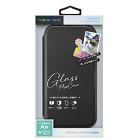 PGA iPhone Air用ガラスフリップケース ブラック PG-25CGF01BK