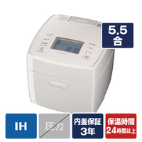 三菱 IH5．5合 備長炭 炭炊釜 白亜麻 NJ-VS10H-W