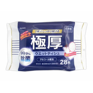 協和紙工 極厚99.9%除菌ウエットティッシュ アルコール配合 28枚 FCE193U-03-137-イメージ1