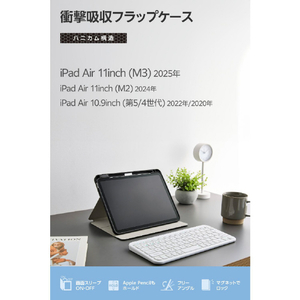 エレコム 11インチiPad Air(M3/M2) フラップケース 衝撃吸収 Pencil収納 スリープ対応 ネイビー TB-A25MSANV-イメージ3