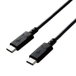 エレコム USB2．0ケーブル(認証品、C-C) 1．0m ブラック U2C-CC10NBK2-イメージ1