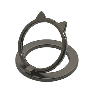 ラスタバナナ MagSafe用 猫型スマホリング 大 スペースグレー RMRNG03SG-イメージ1