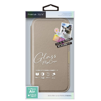 PGA iPhone Air用ガラスフリップケース ベージュ PG-25CGF02BE