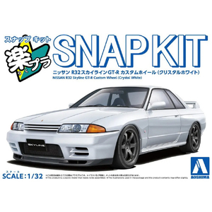 アオシマ 1/32 ニッサン R32スカイラインGT-R カスタムホイール(クリスタルホワイト) Aﾗｸﾌﾟﾗ14CUCWR32GTRCﾎﾜｲﾄ-イメージ3