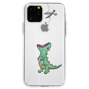 Dparks iPhone 11 Pro Max用ソフトクリアケース はらぺこザウルス/グリーン DS17288I65R-イメージ1