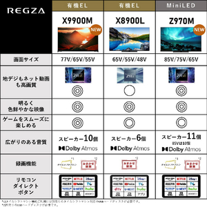 TOSHIBA/REGZA 65V型4Kチューナー内蔵4K対応有機ELテレビ X9900Mシリーズ 65X9900M-イメージ3