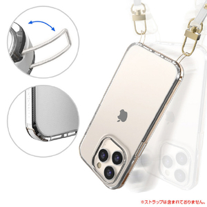 motomo iPhone 14 Pro用ケース INO Achrome Shield Strap Case クロームゴールド MT24289I14PGD-イメージ4