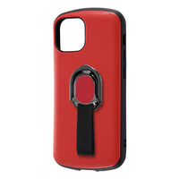 レイアウト iPhone 13 mini用耐衝撃ケース ProCa + TailRing レッド RT-P30AC5/R