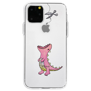 Dparks iPhone 11 Pro Max用ソフトクリアケース はらぺこザウルス/ピンク DS17289I65R-イメージ1