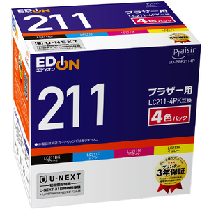 プレジール 互換インクカートリッジ 4色パック オリジナル ED-PBR2114P プレジール 互換インクカートリッジ 4色パック オリジナル ED-PBR2114P