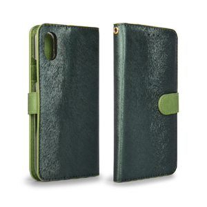 HANSMARE iPhone XS Max用CALF Diary フォレストグリーン HAN14289I65-イメージ1
