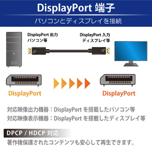JTT DisplayPortケーブル 4K対応 2m ブラック JTDISP4K-2M-BK-イメージ5