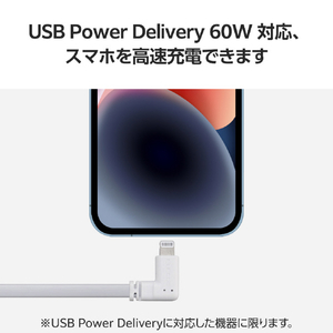 エレコム モバイルバッテリー用ケーブル(USB Type-C(TM) - Lightning) ホワイト MPA-CLLL01WH-イメージ4