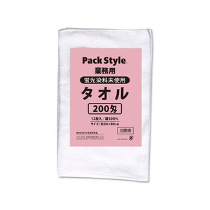 パックスタイル 白タオル 200匁 蛍光染料無し 12枚入 FC144SH-00552212-イメージ1