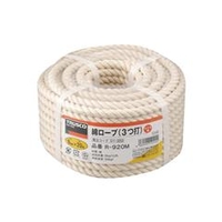 トラスコ中山 TRUSCO　綿ロープ　3つ打　線径9mmX長さ20m R-920M