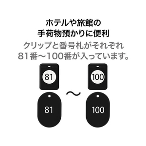オープン工業 クロークチケット 81～100 黒 20枚 FC87630-BF-154-BK-イメージ2