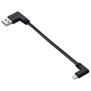 エレコム モバイルバッテリー用ケーブル (USB-A - Lightning/USB2.0/10cm) ブラック MPA-UALLL01BK-イメージ1
