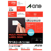 エーワン ラベルシール キレイにはがせるタイプ マット紙・ホワイト A4 27面 四辺余白付 100シート入り 31290