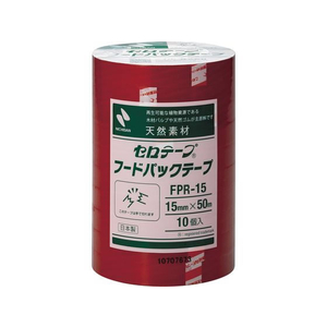 ニチバン フードパックテープ 15mm×50m 赤 10巻 FCN4991-FPR-15-イメージ1