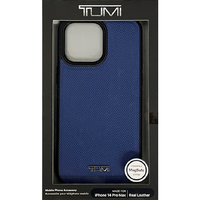 TUMI iPhone 14 Pro Max用Magsafe対応 本革 背面ケース ブルー TUHMP14XRBAV