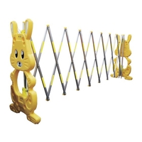 安全興業/現場用簡易アルミゲート ラビットゲート黄 反射付 4M FCB146E-4367191