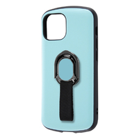 レイアウト iPhone 13 mini用耐衝撃ケース ProCa + TailRing ペールブルー RT-P30AC5/PA
