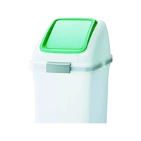 山崎産業 屋内屑入れ リサイクルトラッシュ SKL-50 ブッシュ蓋 緑 FC025JP-4414462