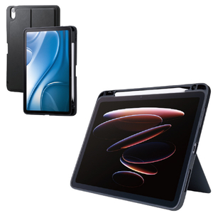 エレコム 11インチiPad Air(M3/M2)用ソフトケース 軽量 スタンド付き Pencil収納 ブラック TB-A25MUCSTBK-イメージ2