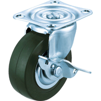 トラスコ キャスター ＴＹＧシリーズ 自在ＳＰ付 ゴム車 ５０ｍｍ TRUSCO プレート式キャスター“TYGシリーズ”(ゴム車) 自在ストッパー付 TYGB-50